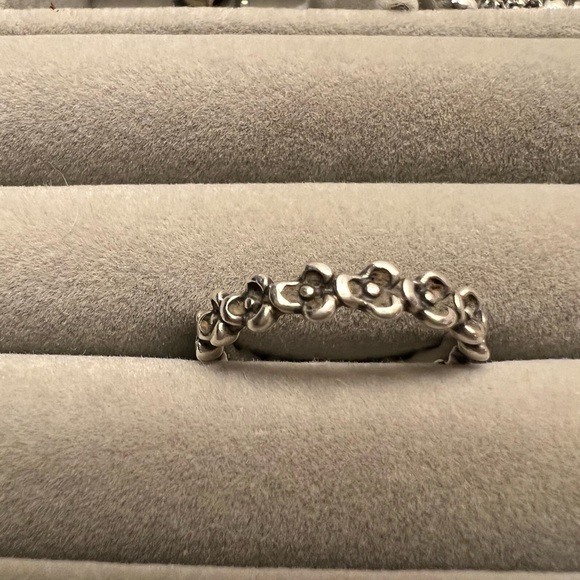Pandora Roses flower sterling silver ring sz 54 - Picture 3 of 4